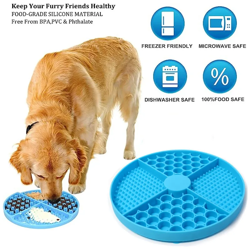 Alfombrilla de silicona para lamer para mascotas, comedero lento para gatos con ventosa, almohadilla de alimentación lenta para perros, utensilios para aliviar la ansiedad