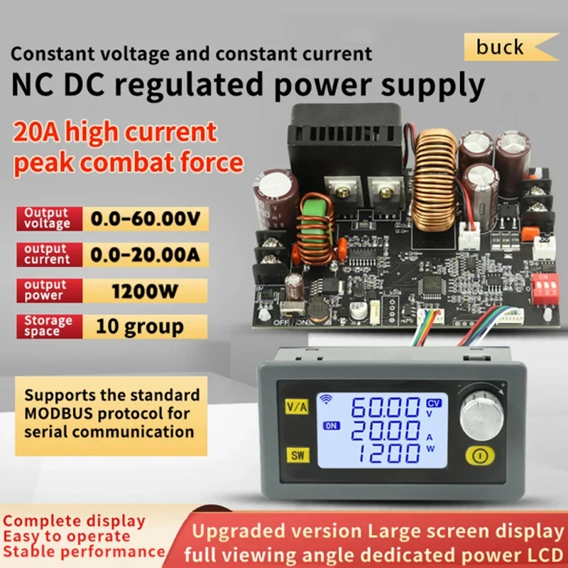 XY6020L CNC Placa Base de fuente de alimentación de voltaje estabilizado de corriente continua ajustable Módulo reductor de corriente y voltaje constante