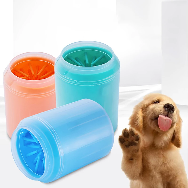 Taza limpiadora de patas de perro, peines de silicona suaves, lavadora de pies portátil para mascotas al aire libre, cepillo de limpieza de patas, cubo de limpieza de pies de lavado rápido