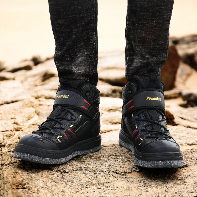 Zapatos de Pesca en Roca y Mar para Hombre, Impermeables, Antideslizantes, para Escalar Arrecifes, Transpirables, Prácticos, con Suelas de Fieltro y Tacos