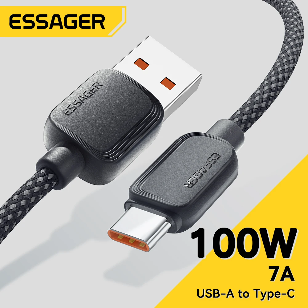 Cable Essager 7A USB tipo C para Huawei Honor 100W/88W cargador de carga rápida Cable de datos USB C para Oneplus Samsung Xiaomi 3M