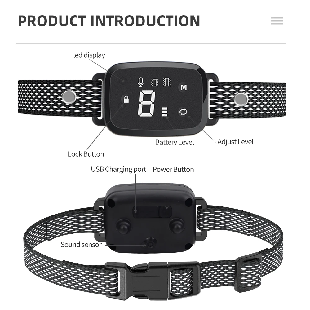 Collar de perro automático antiladridos para cachorros, impermeable, recargable, eficaz para dejar de ladrar, Collar de entrenamiento, doble vibración