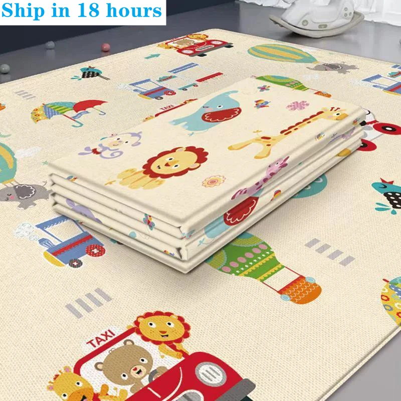 Manta plegable para niños, alfombra de espuma XPE para juegos de bebés, suelo suave, almohadilla para gatear, juguetes para niños, alfombra plegable para actividades de juego con bolsa