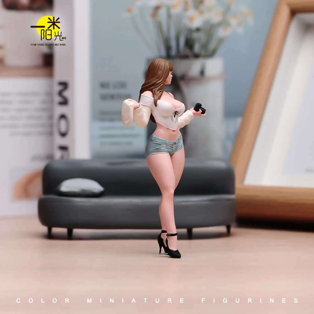 Figura Pintada en Miniatura 1/64, Chica Bonita en Bikini, Escena de Paisajismo Urbano, Accesorios para Modelos de Vehículos, Decoración, Muñeca