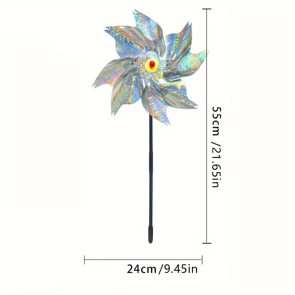1 Uds repelente de aves molinetes reflectantes brillantes espantapájaros molinete molino de viento Spinner para jardín césped decoración de patio mantener los pájaros afuera