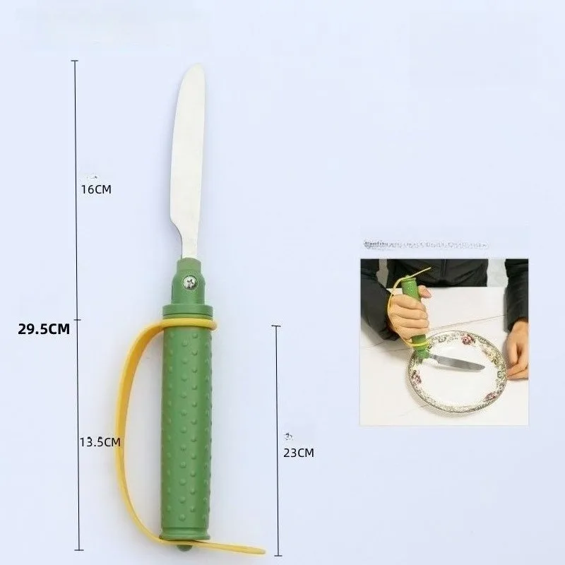 Set de Cubiertos Asistivos para Personas Mayores, Tenedor/Cuchara de Acero Inoxidable de Grado Alimenticio con Correas Antideslizantes y Ángulo Ajustable
