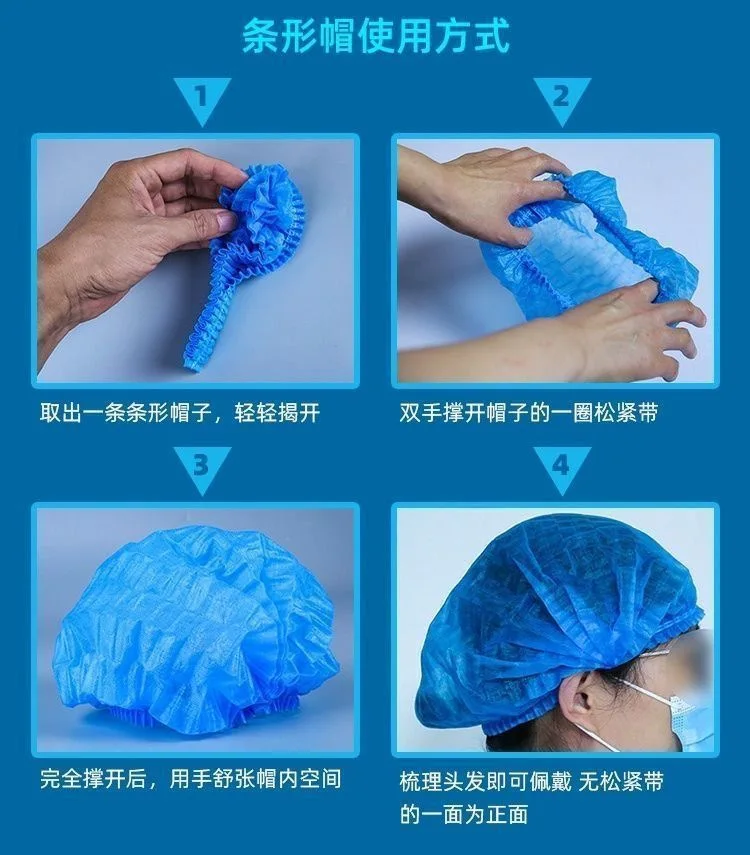 10 Gorros Desechables para el Cabello, Antipolvo, Tipo Bouffant, para Cocina, Belleza, Ducha, Baño, Transpirables y a Prueba de Polvo
