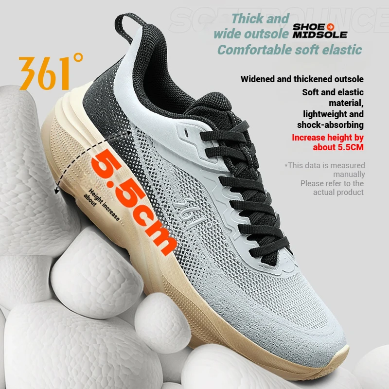 Zapatillas para correr 361 Degrees Xingyun, zapatillas para correr con suela gruesa, malla ligera, cojín duradero, zapatillas transpirables para hombre 672532206