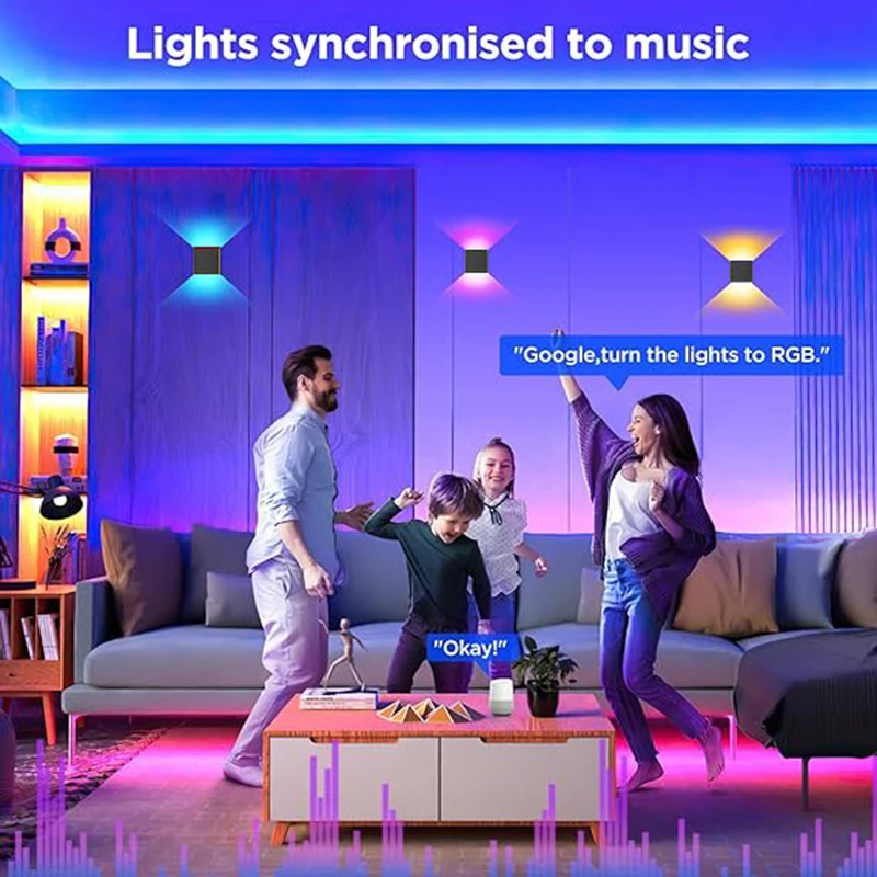 Lámpara de pared LED para exteriores Tuya, Control por aplicación Smart Life, luces de pared RGBCCT de ángulo ajustable, funciona con Alexa y Google Home