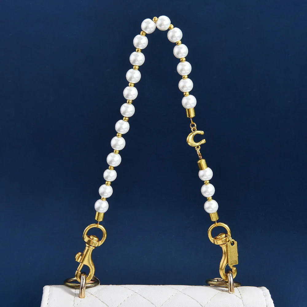 Llavero con Cadena y Dije de Perla para Mujer, Correa Desmontable para Bolso con Dije de Letra C, Accesorios de Moda para Bolsos, Regalos