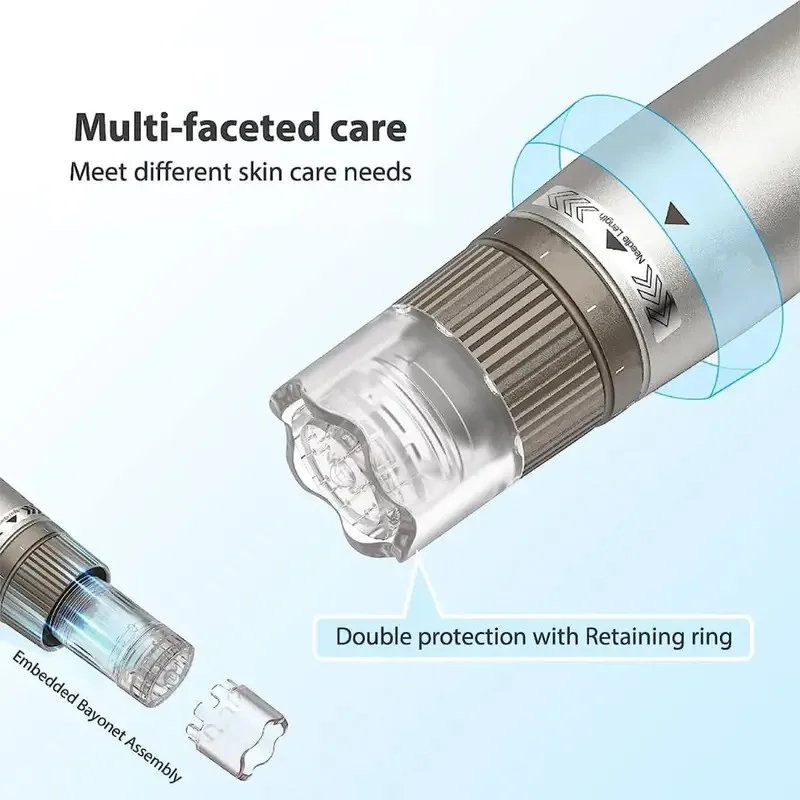20 agujas de repuesto de 0,25mm, cartuchos con botella de solución de 3ml, salida de líquido ajustable, aguja de repuesto para Dr Pen H3/H5