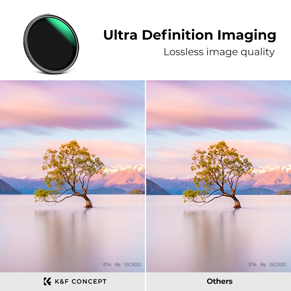 Filtro de Lente ND Variable Magnético K&F CONCEPT de 49 mm-82 mm, Filtro de Densidad Neutra Ajustable ND8-ND128 con 28 Recubrimientos Multicapa