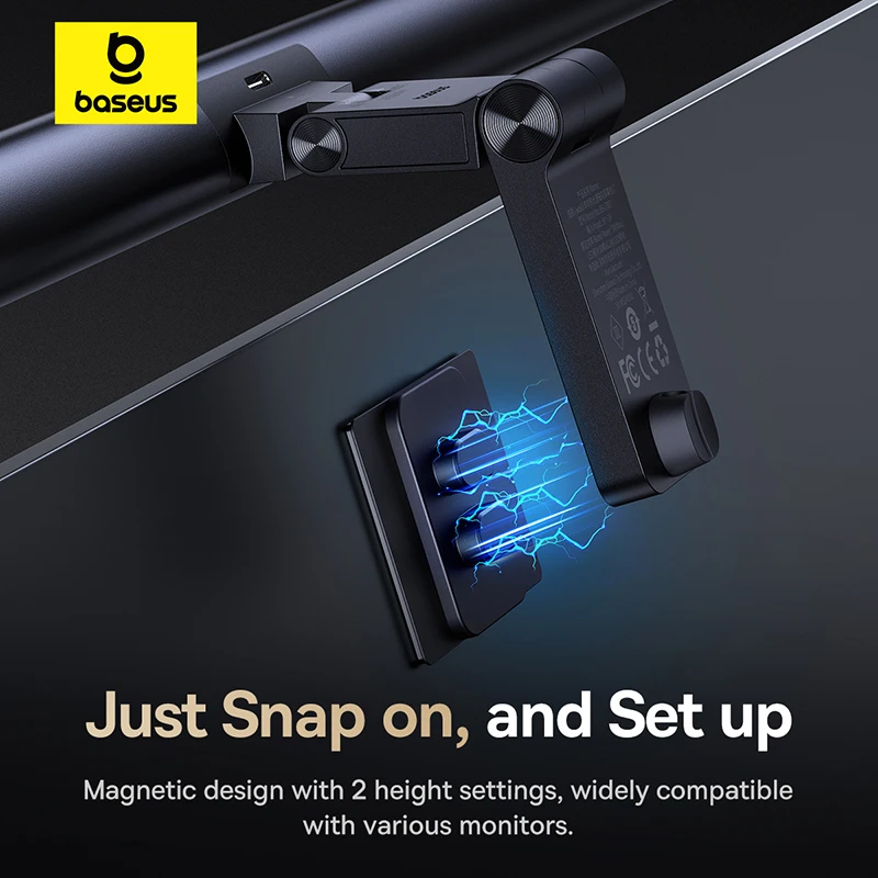 【Nueva venta】Baseus-Lámpara magnética para pantalla de ordenador, lámpara de escritorio, colgante para ordenador portátil, lámpara de mesa con luz USB, luz LED para Monitor, luz de lectura