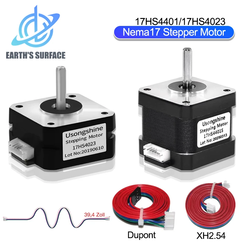 Motor paso a paso Nema17 17HS4023 17HS4401S 4Motor 2BGYH 4 conductores 1.0A 13N.cm para máquina de grabado láser CNC piezas de impresora 3D
