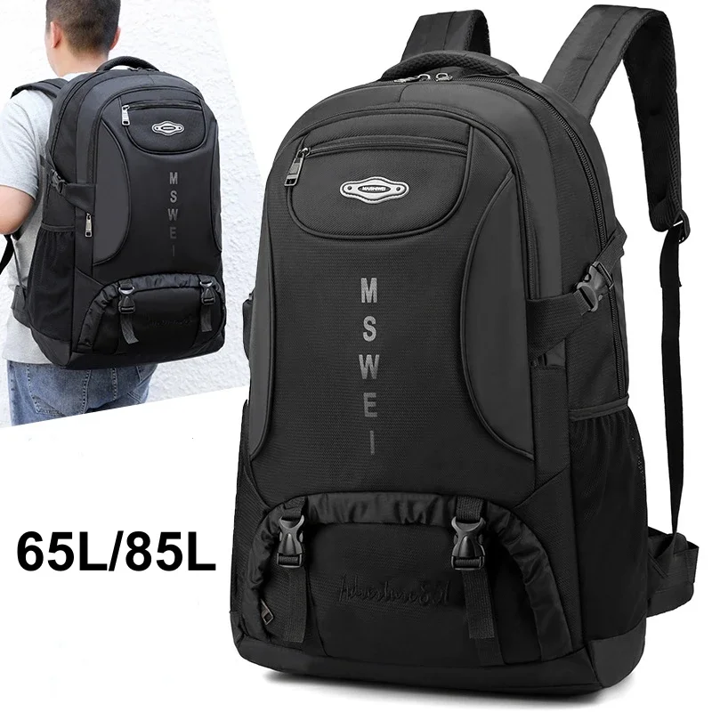 Mochila de senderismo para hombre de 65L y 85L, mochila impermeable de gran capacidad para acampar y escalar montañas, bolsa de equipaje de viaje