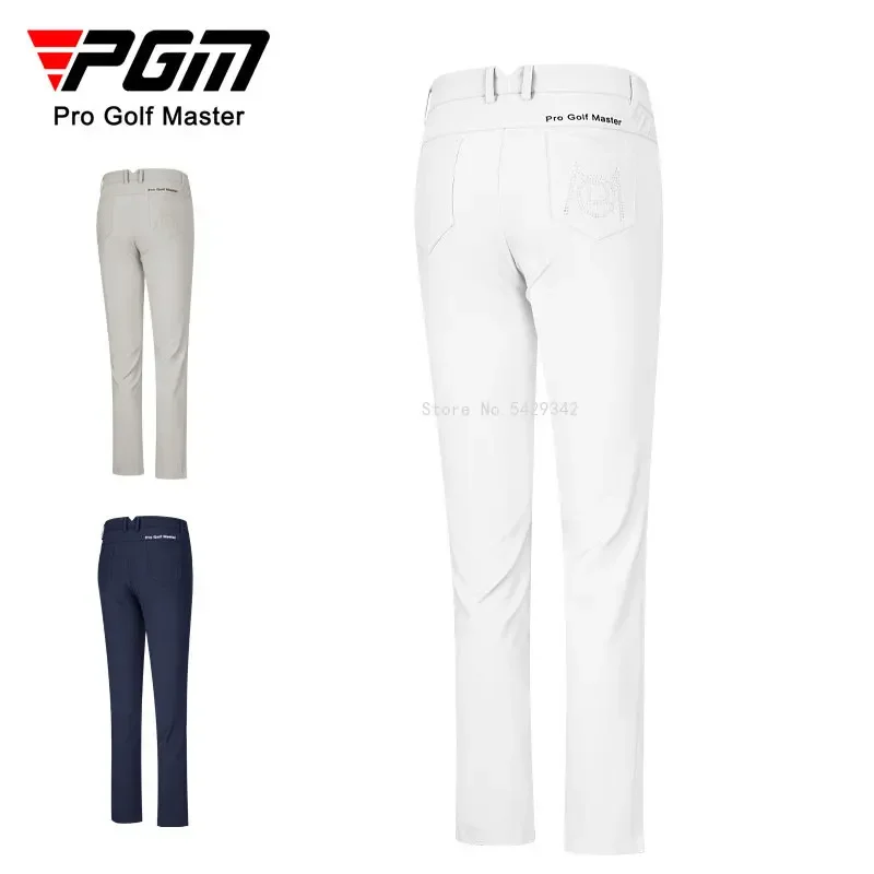 Pantalones de Golf PGM para mujer, pantalones deportivos cálidos a prueba de viento, pantalones ajustados divididos para otoño e invierno, pantalones de chándal informales hasta el tobillo, XS-XL