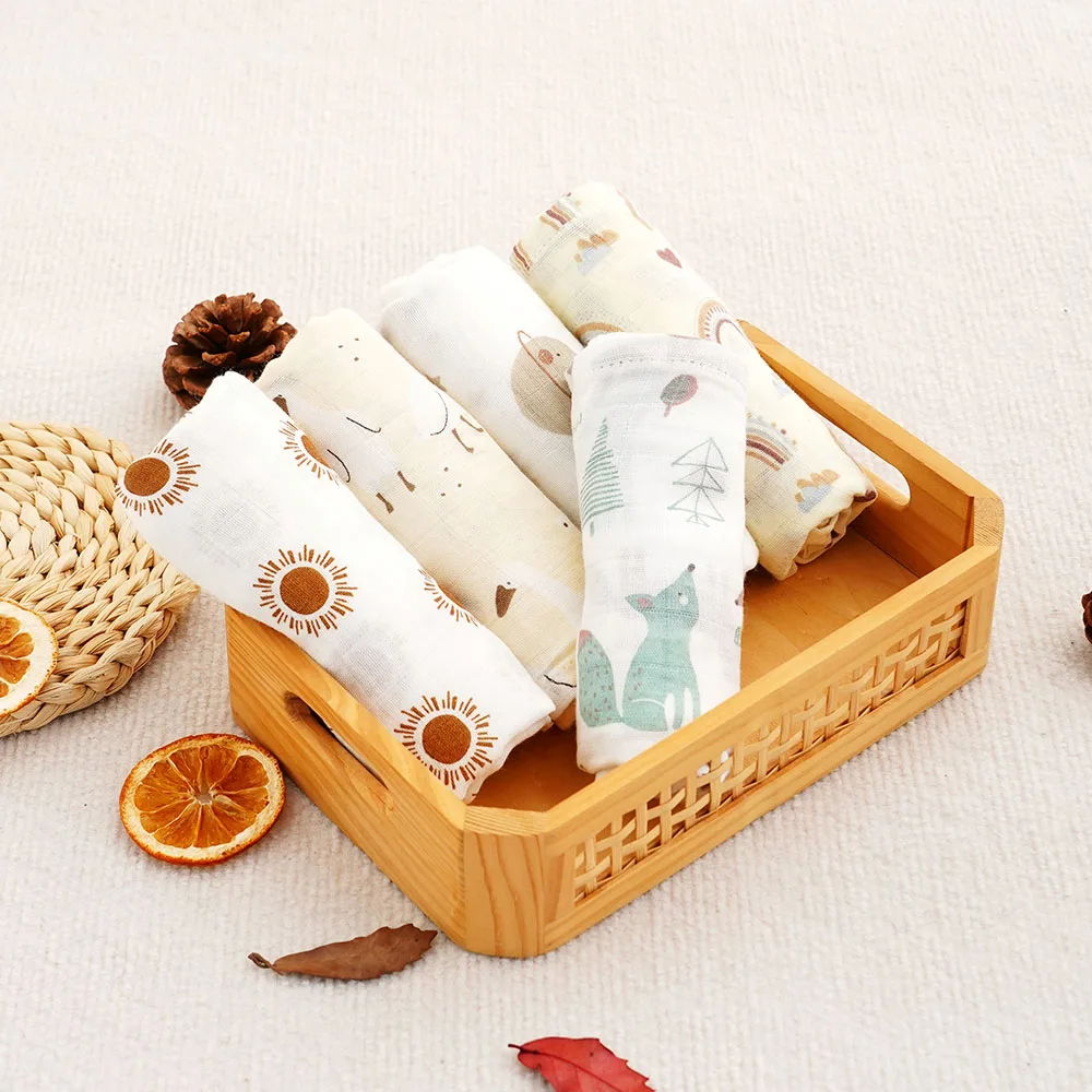 Kangobaby # Mi vida suave #   Nuevo Paquete de 5 uds. De babero de muselina para recién nacido de algodón de bambú multifuncional, conjunto de paño antibacteriano para eructar para bebé