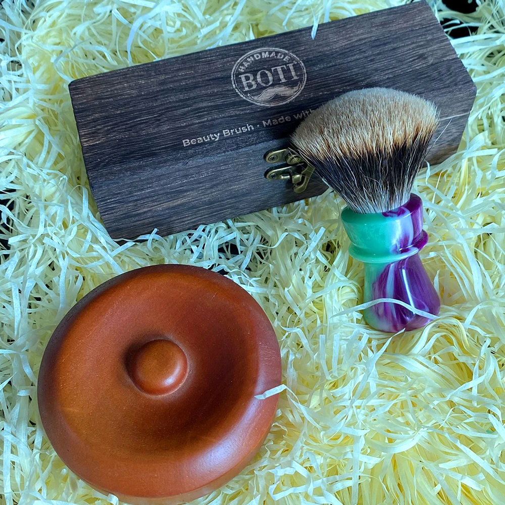 Boti Brush Knot -SMF (Flor de Piedra Central) SHD, Cepillo para Nudos de Cabello, Herramienta de Limpieza de Barba para Hombres