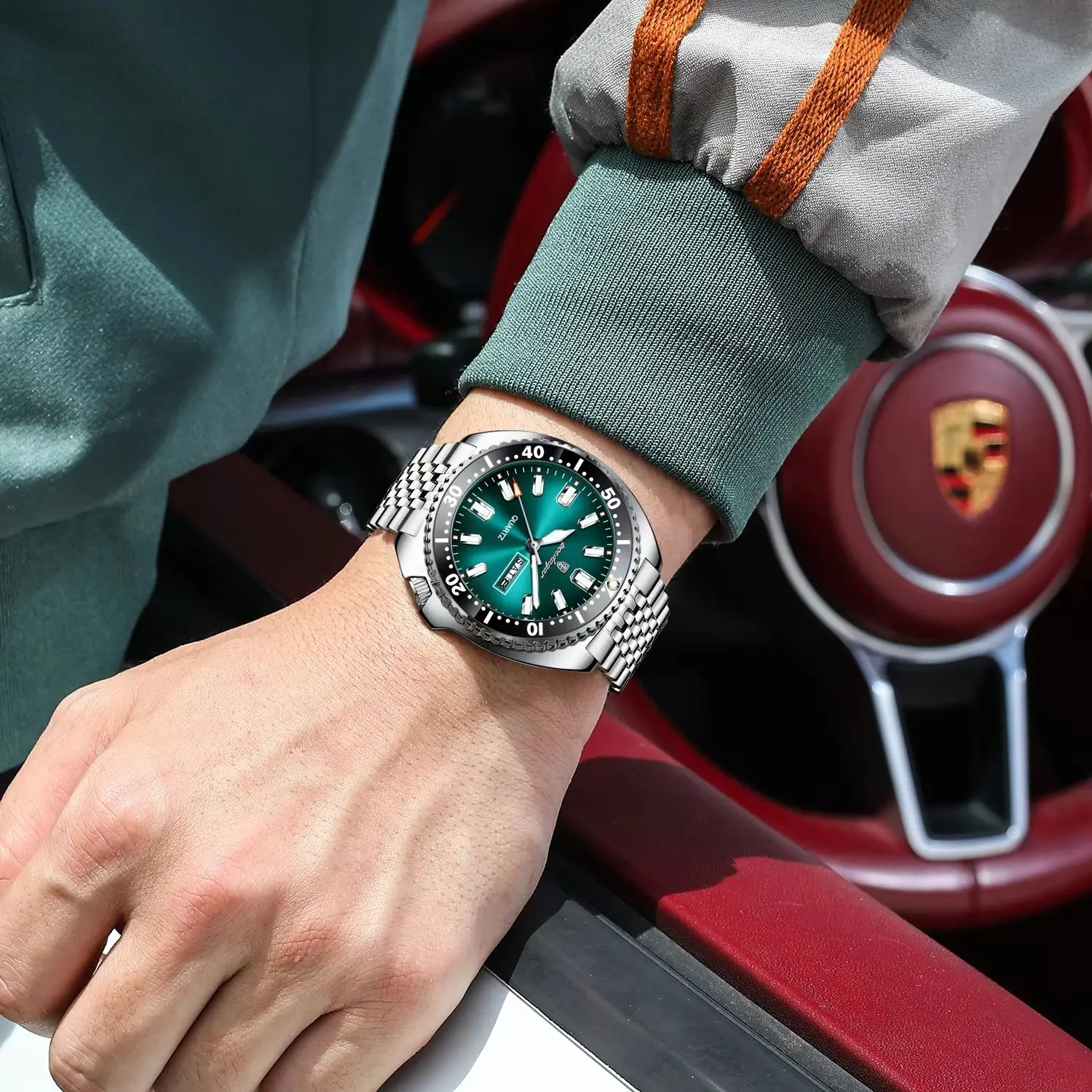 Reloj de Pulsera POEDAGAR para Hombre, Diseño Moderno, Luminoso, Resistente al Agua, con Fecha, Día de la Semana, Cuarzo, Acero Inoxidable, Creativo