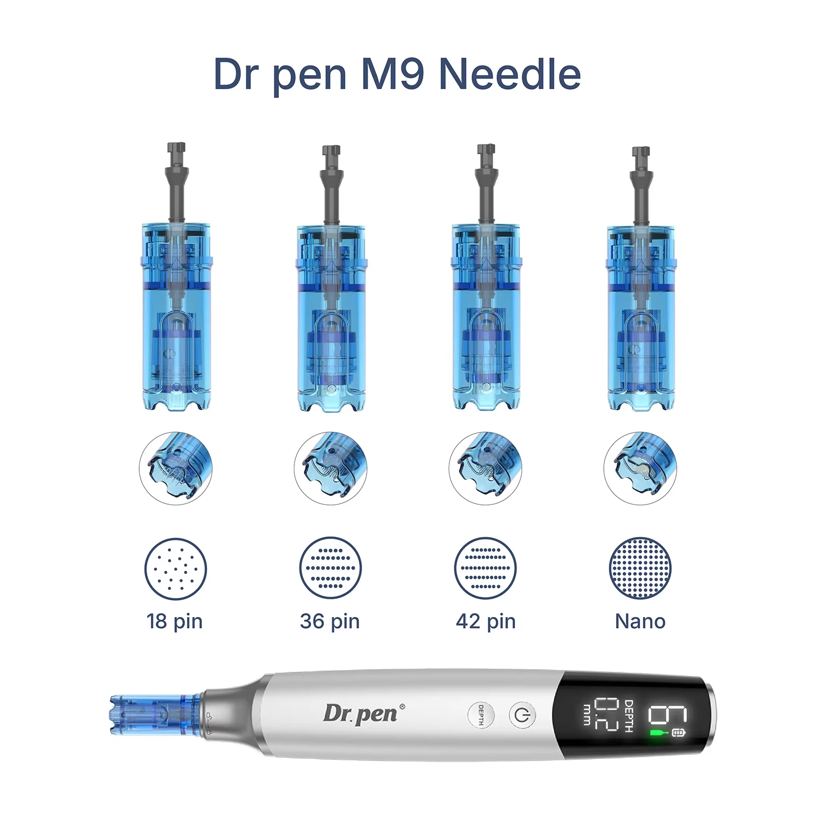 10 unidades de cabezales de repuesto para Dr. Pen M9, aguja de 0.25 mm de longitud