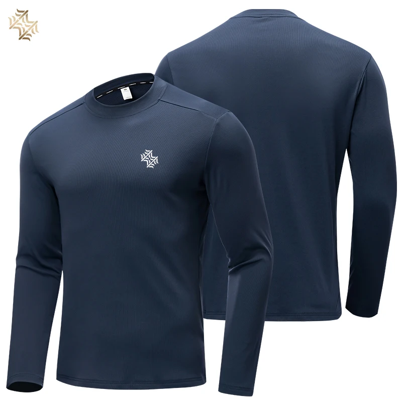 SBWL Camiseta Deportiva de Manga Larga para Hombre, de Alta Calidad, para Otoño, para Correr, Fitness, Deportes al Aire Libre, Informal de Negocios, Transpirable