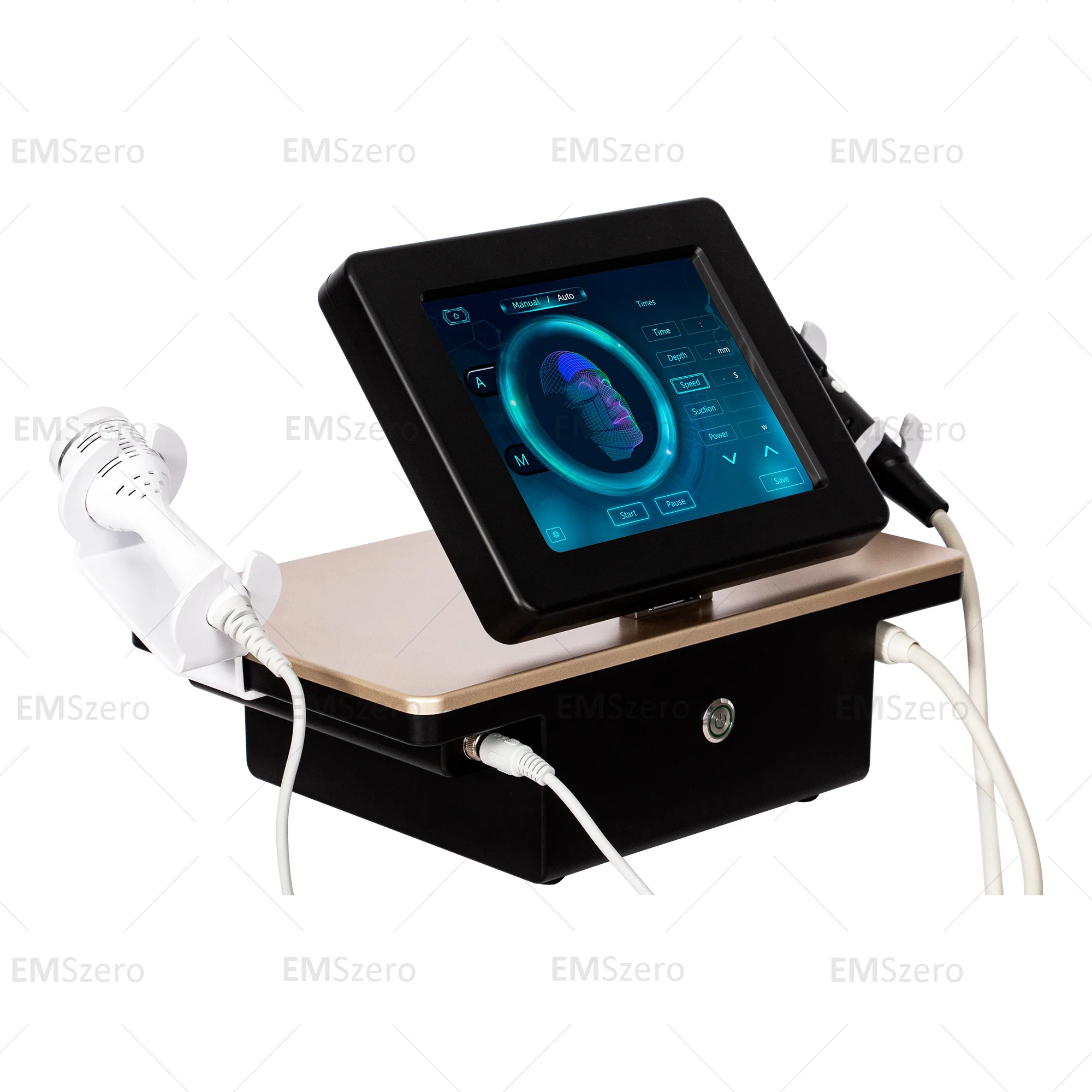 Máquina de microagujas RF dorada 2 en 1, dispositivo de reparación de la piel microcristalina, eliminación de arrugas, dispositivo de estiramiento de la piel para salón de belleza