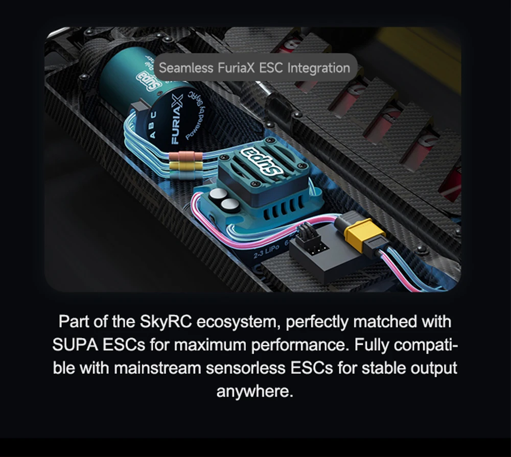 SKYRC Motor sin escobillas ESC Combo FuriaX Supa 3650 Motor 60A ESC 2-3S LiPo eje de 3.175mm para 1/10 Touring Buggy camión de recorrido corto