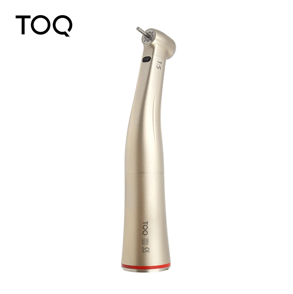TOQ Dental Contra-ángulo de Fibra Óptica con Anillo Rojo, Relación de Aumento 1:5, con Botón de Presión, Herramienta Dental para Dentistas