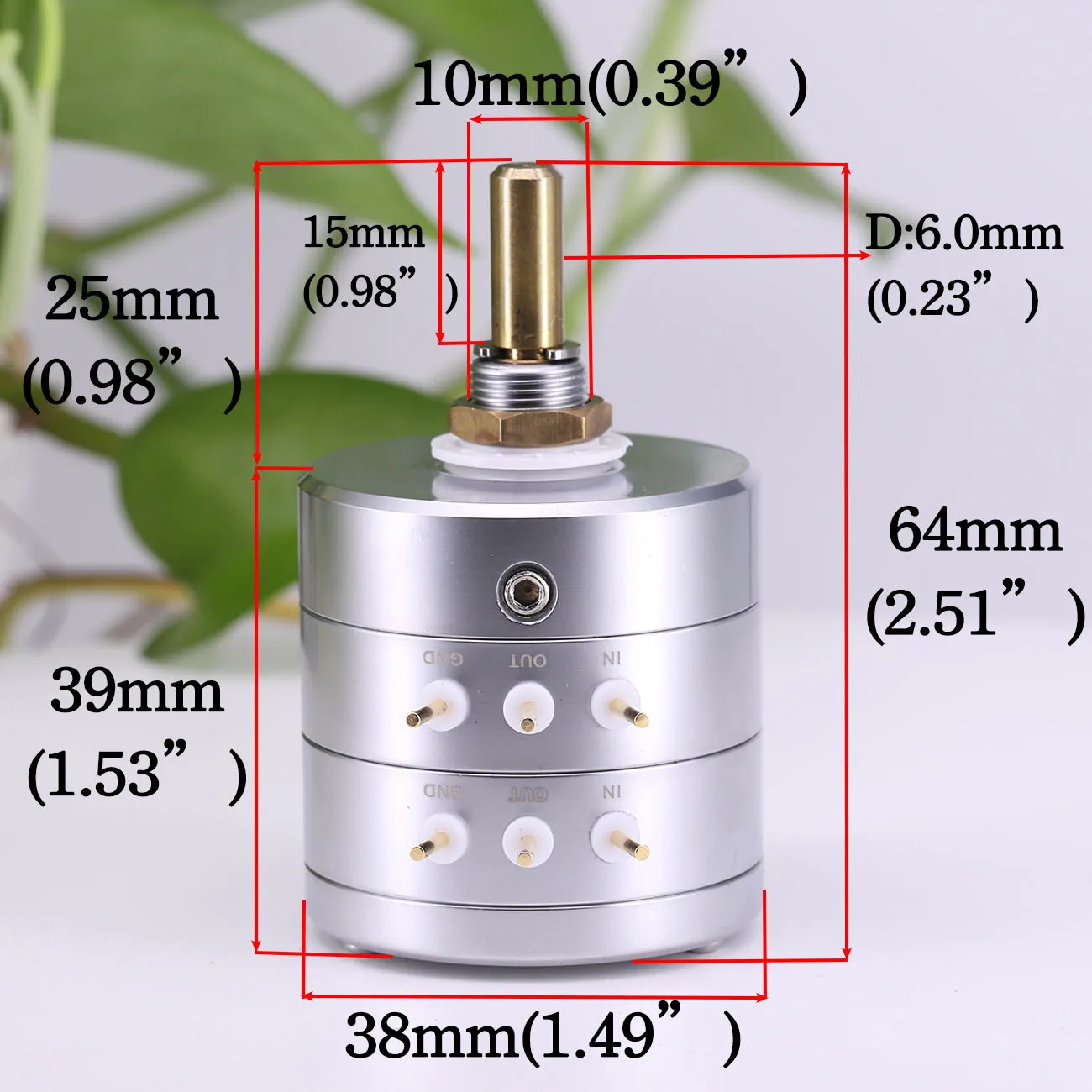 1 unidad EIZZ estéreo de 2 canales 10K 25K 50K 100K 250K potenciómetro de volumen de 24 pasos atenuador de Audio escalonado LOG para Audio Hifi DIY