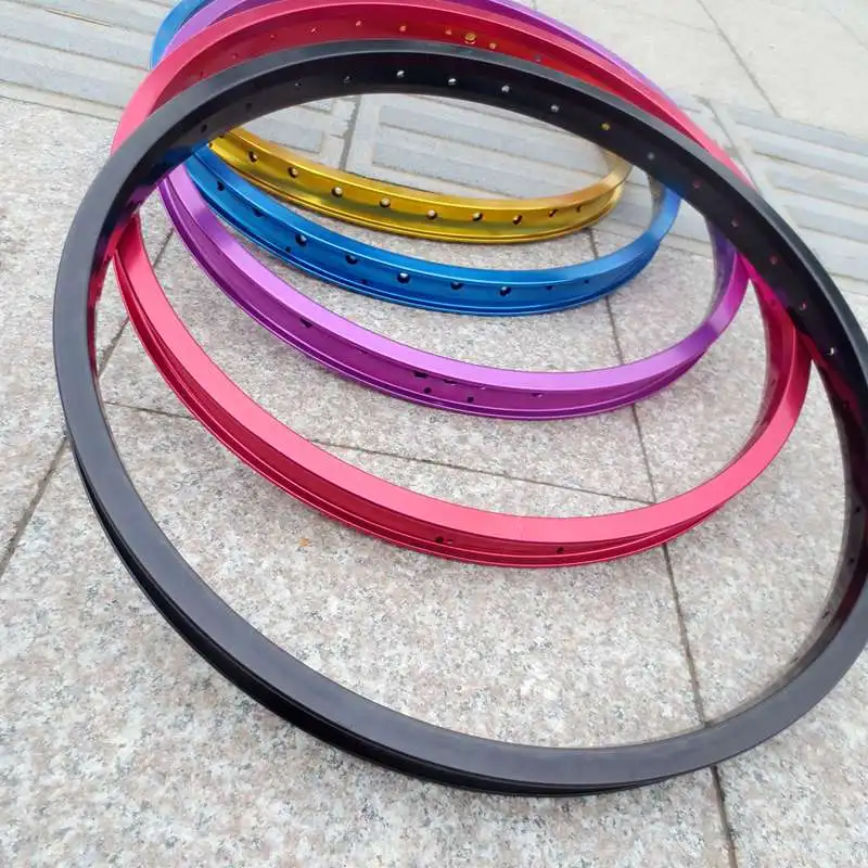 Ruedas de bicicleta Bmx de 20 pulgadas, llanta de bicicleta de doble capa de 36 agujeros para bicicleta de calle de engranaje fijo Bmx, llanta colorida