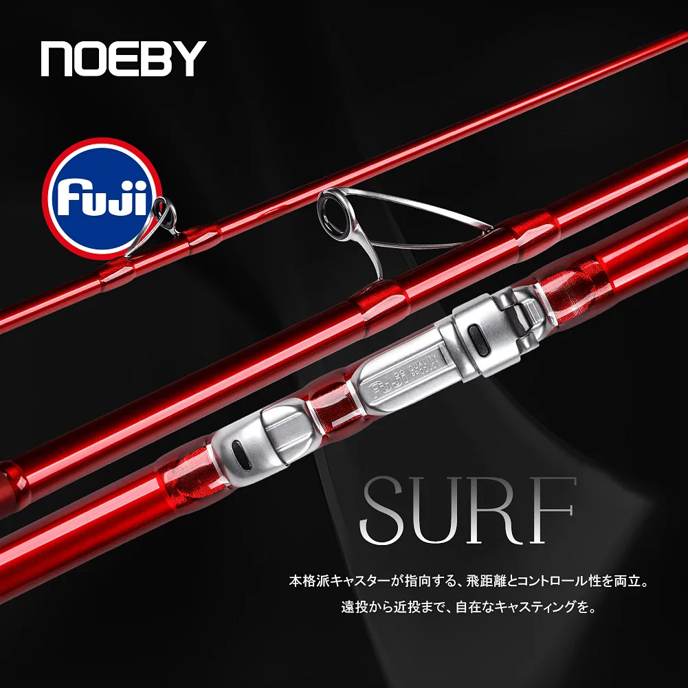 NOEBY-caña de pescar para Surf 397BX 428BX, piezas de Fuji de 3 secciones, plomada de carbono, 100-260g, Japón, cañas de Surf de fundición larga