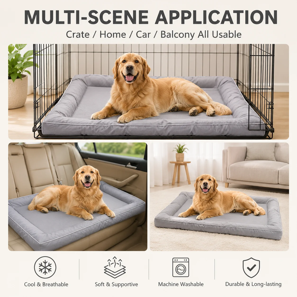 Alfombra para Perros Grandes Resistente a Mordidas, Impermeable, Antideslizante, Gruesa, para Todas las Estaciones, Lavable, para Jaulas, para Golden Retriever, Labrador y Gatos