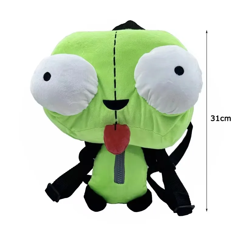 Nuevo Alien Invader Zim 3D ojos Robot Gir mochila lindo peluche verde Kawaii muñeco de peluche mochila para regalos de navidad de niña