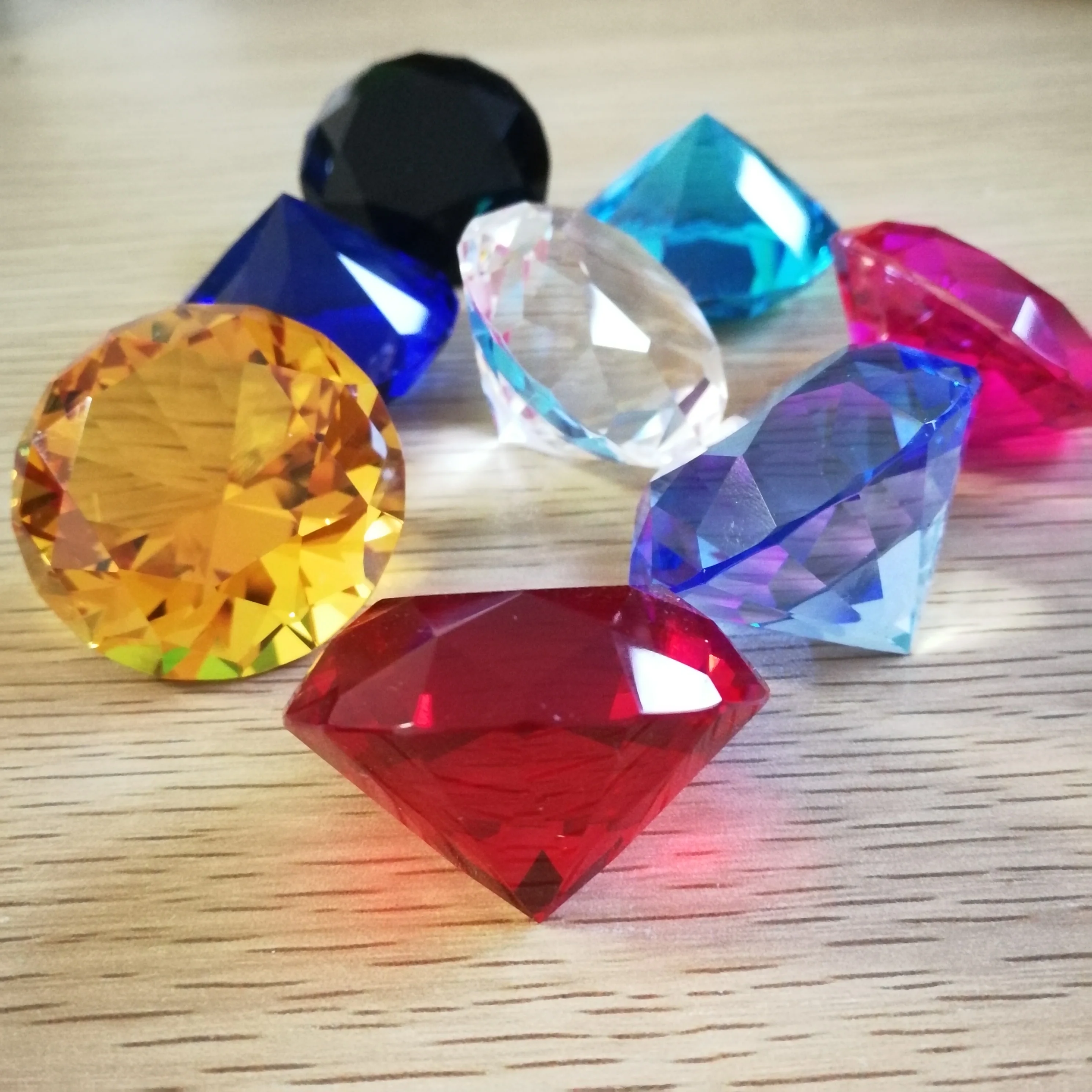 Caja de colores de cristal gigante, pisapapeles de diamante, decoración de mesa, joyería artesanal, regalos de adornos navideños para boda en casa