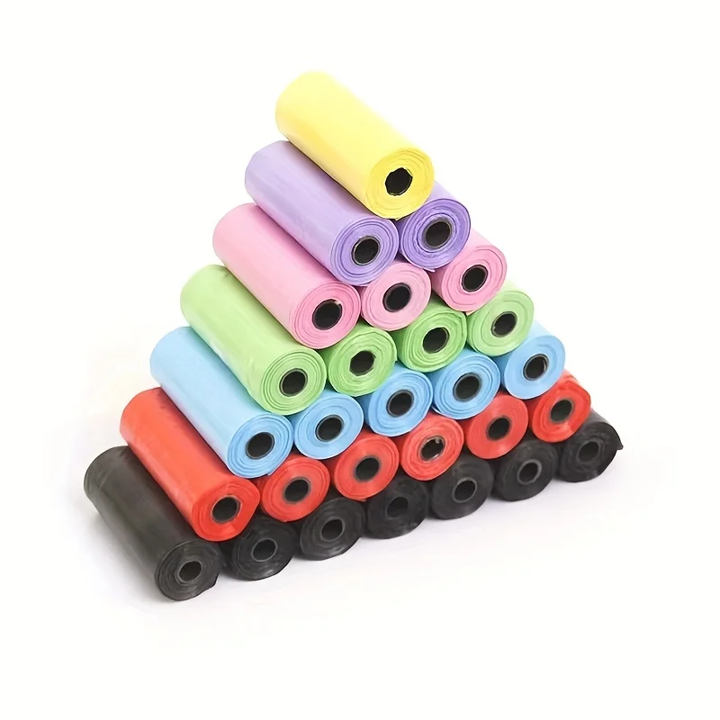 Bolsas para excrementos de perro con estampado de pata de dibujos animados de Color aleatorio, bolsas para excrementos de mascotas, bolsas para residuos de perros a prueba de fugas, suministros para mascotas
