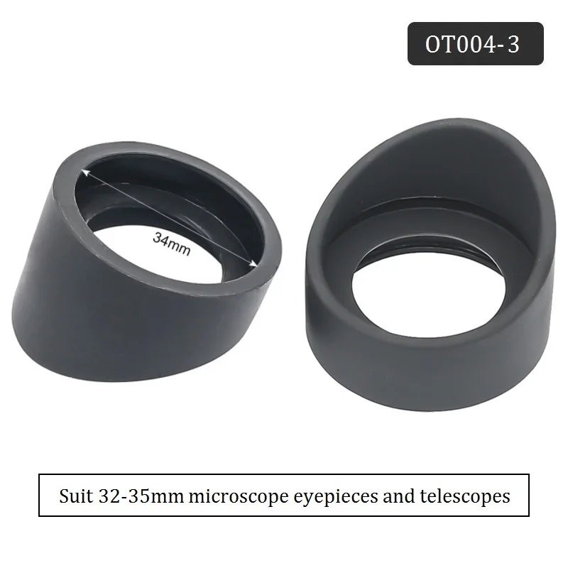 Protectores oculares de 34 mm de diámetro interior, microscopio estéreo, telescopio ocular, pieza ocular de goma de 32-35mm, 2 uds.