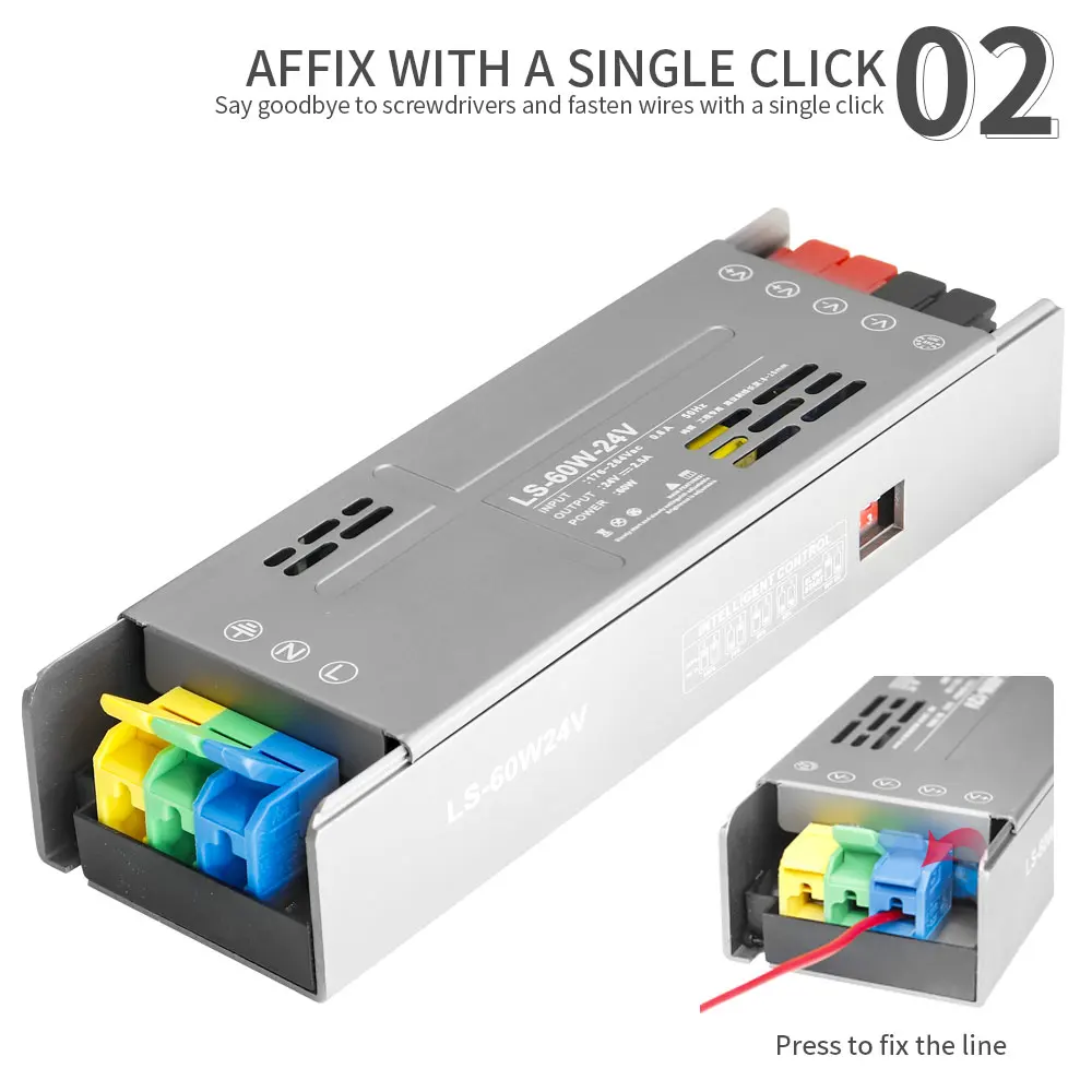 Transformadores de iluminación de fuente de alimentación LED 60W 100W 200W 300W 400W AC170-264V a DC12V/24V controlador adaptador para luces de tira Led