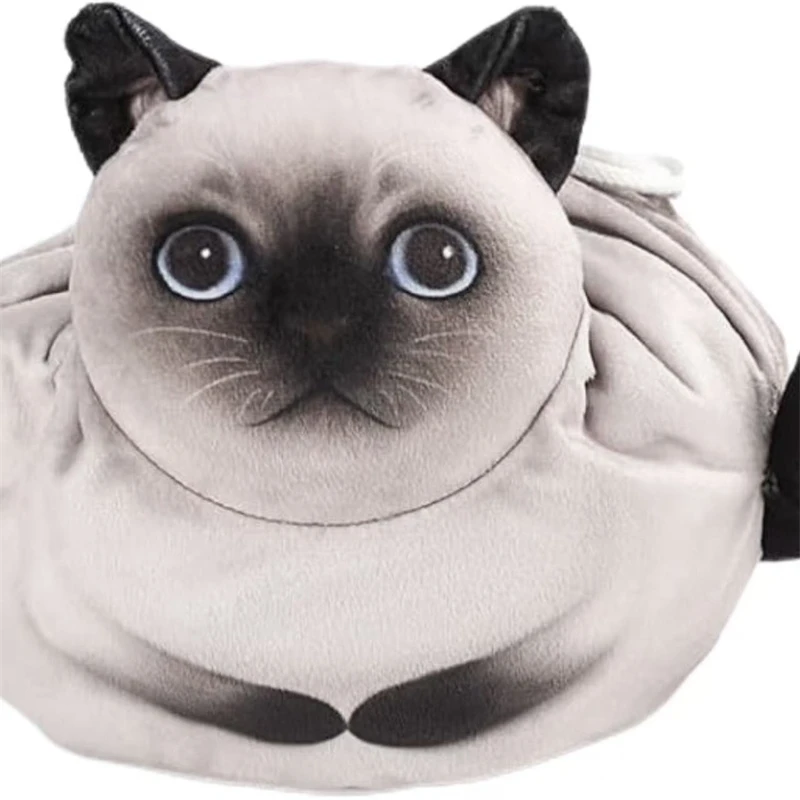 Bolsa de maquillaje de gato realista 3D, bolsa de viaje de gran capacidad, organizador de artículos de tocador con cordón para mujeres y adolescentes, regalo para Navidad