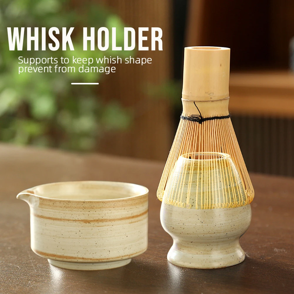 Juego de té Matcha japonés, batidor de bambú seguro, cucharadita, juegos de té, tienda de bebidas interior, accesorios de herramientas para hacer té, 4 Uds.