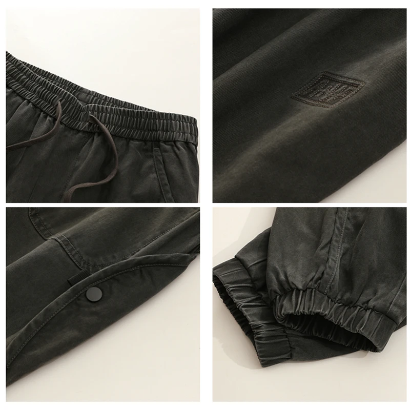 Ropa informal japonesa de talla grande para hombre, pantalones Cargo de gran tamaño, ropa para correr informales Harajuku, pantalones holgados coreanos de Hip Hop para hombre