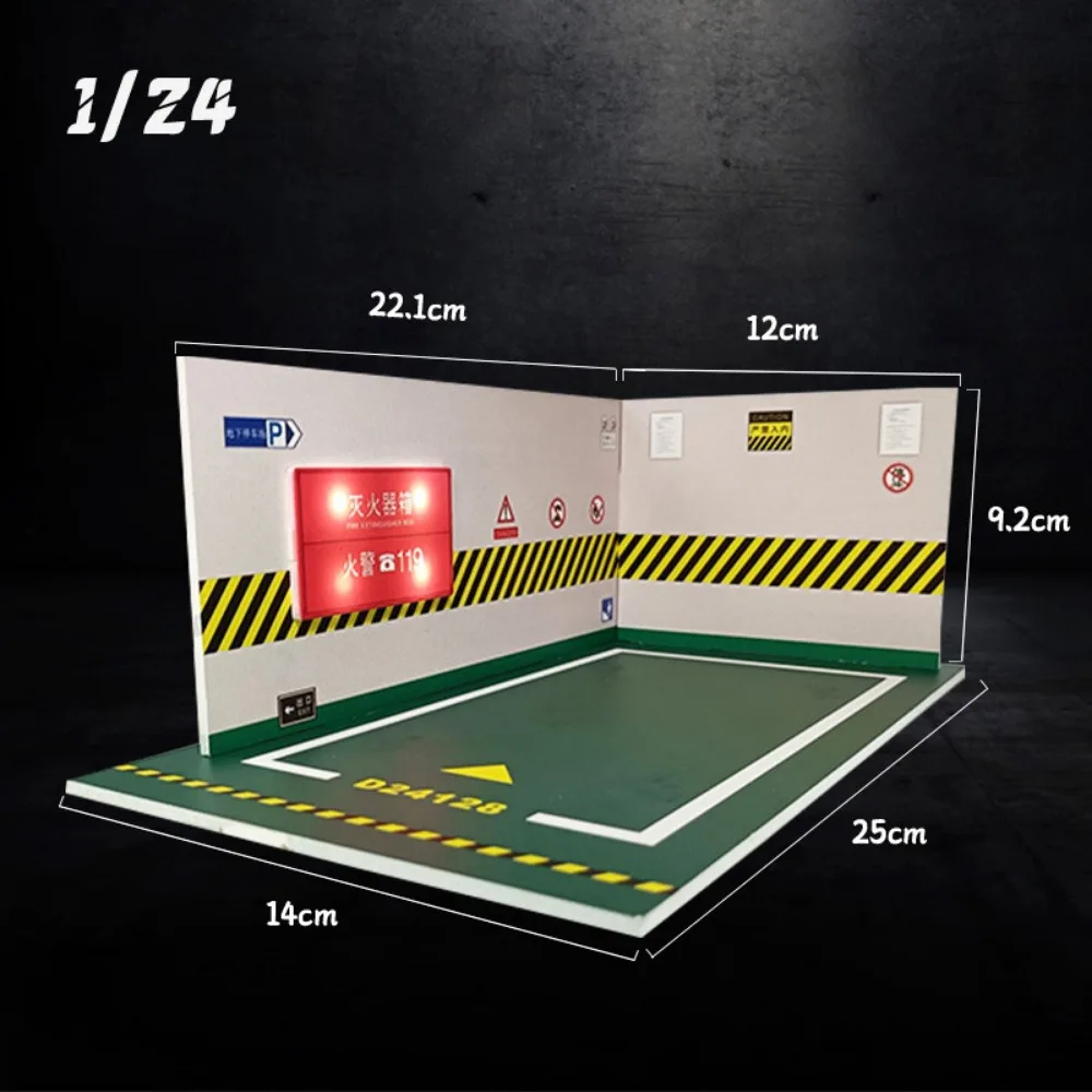 Material de PVC a escala 1/32 1/24 con aleación ligera, modelo de coche fundido a presión, juguete de montaje, simulación de estacionamiento subterráneo, modelo de construcción