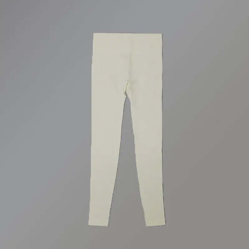 Pantalones de Yoga acanalados de cintura alta para mujer, mallas de gimnasio sin costuras, Control de barriga, medias de entrenamiento, cintura elástica, Fitness