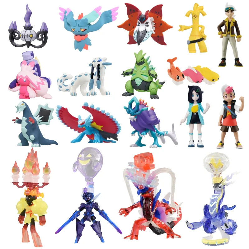 Las más nuevas figuras de Pokémon TOMY Skeledirge Meowscarada Quaquaval Charcadet Pokémon escarlata violeta Paldea región colección regalo