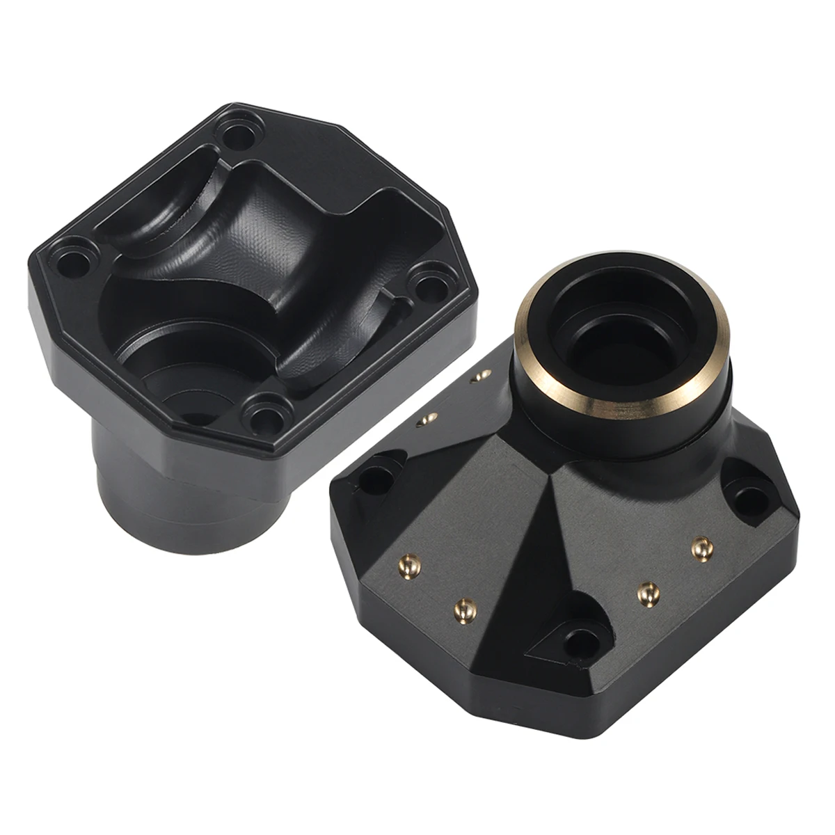 Juego de cubierta de Portal de nudillos de dirección de pesas de latón negro para Axial Capra SCX10 III AR45P SuperShafty CP44 Vanquish F9 carcasa de eje