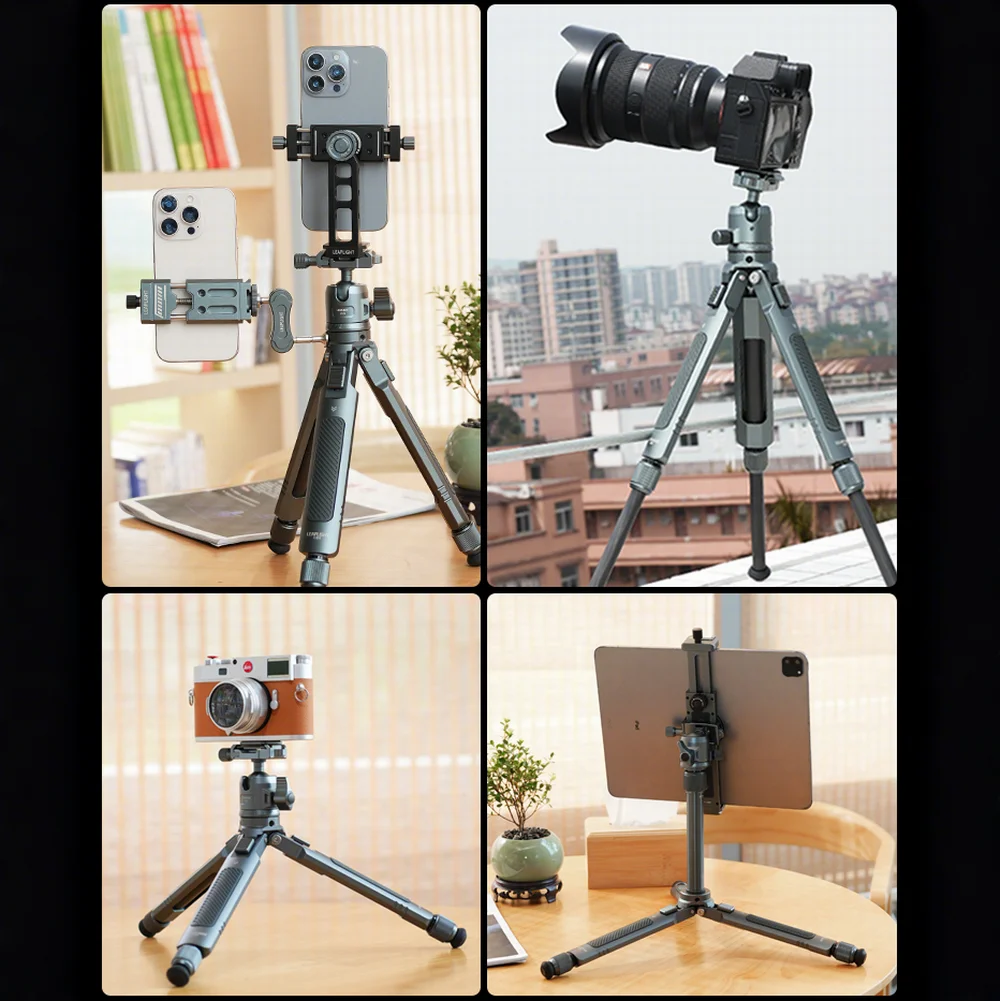 Nuevo Trípode Telescópico de Fibra de Carbono para Cámara, Trípode de Escritorio con Cabezal de Bola de 1/4 para DJI Ronin RS4 MINI Gimbal, Cámara DSLR, Video VLOG