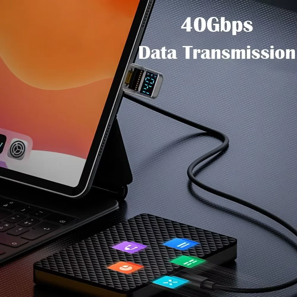 Adaptador de pantalla Digital USB C a USB C en forma de U, 140W, carga rápida, tipo C macho a C hembra, adaptador de extensión, transferencia de datos de 40Gbps