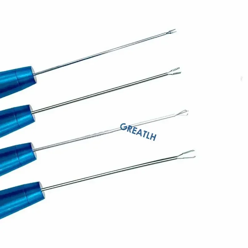 Pinzas de capsulorrexis retinal oftálmica, pinzas para el cuerpo extranjero, instrumentos de cirugía oftálmica recta/curva/ángulo de 140mm de largo