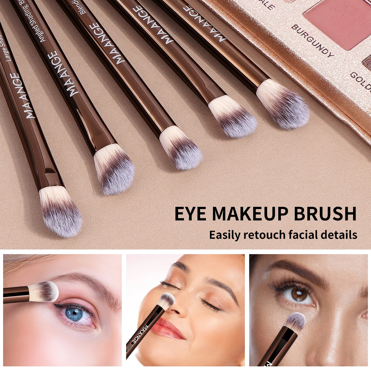 MAANGE-Kit de brochas de maquillaje profesional, 20 Uds., con bolsa de almacenamiento, base en polvo de doble extremo, colorete, sombra de ojos, Kit de mezcla de belleza