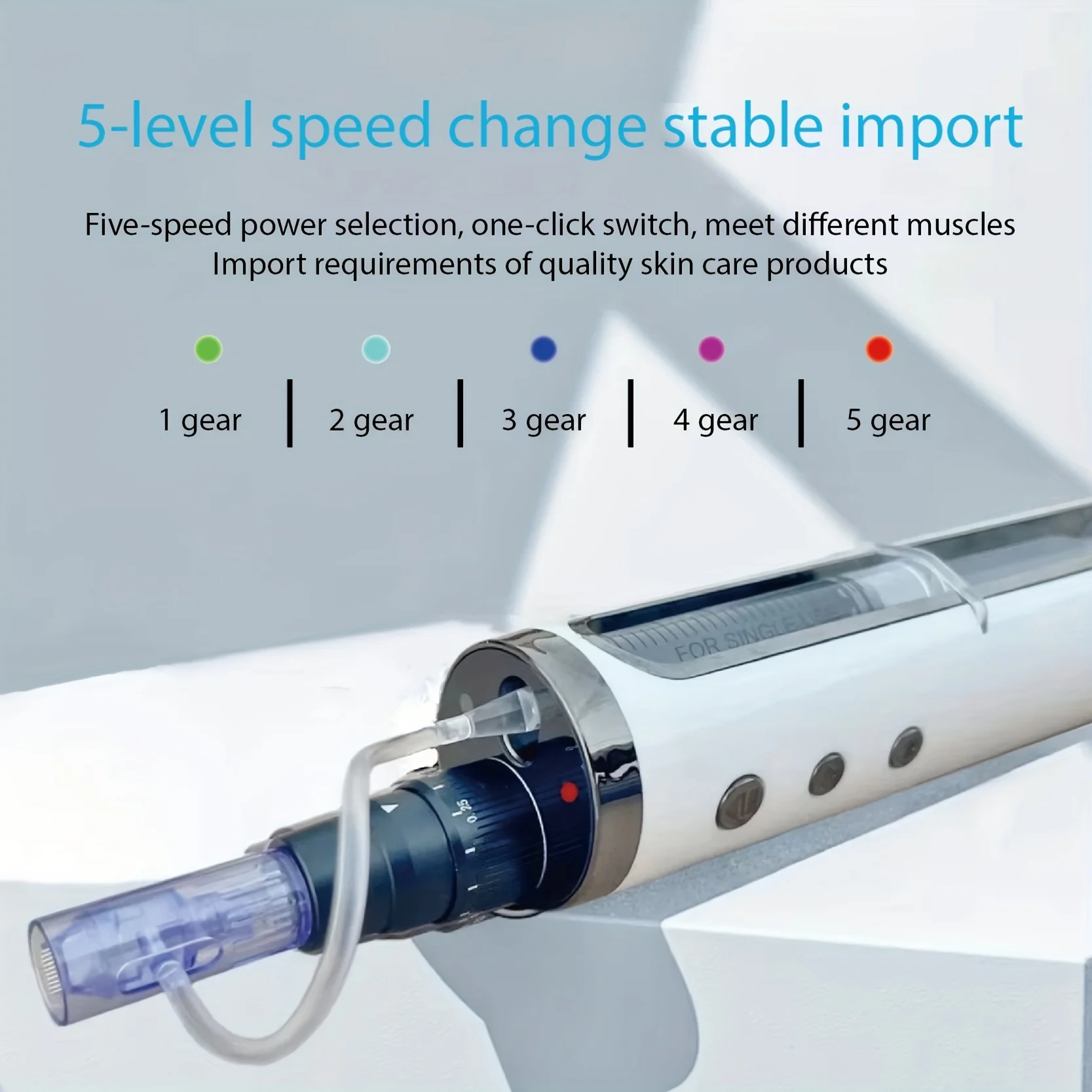 Nuevo Dermapen Eléctrico Ajustable de 5 Niveles con 2 Cartuchos Nano Redondos, Microagujas Ajustables y Salida de Líquido para el Cuidado Facial