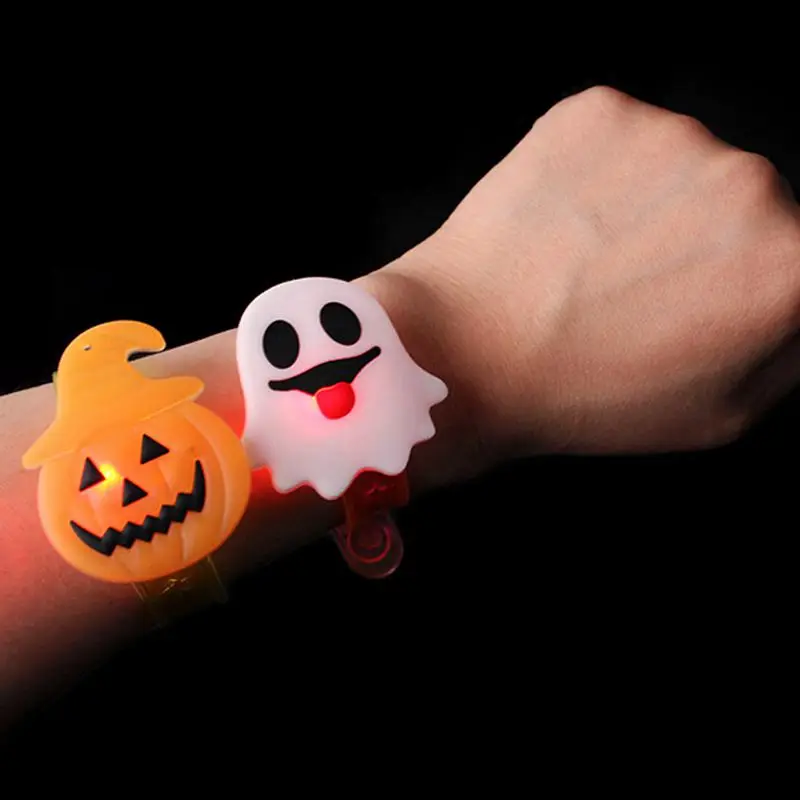 5/10/20PCS Anillos de Pulsera Luminosos de Calabaza y Fantasma para Halloween, Decoración Nocturna, Recuerdos para Fiestas de Halloween, Regalos para Festivales y Carnavales, Rellenos para Bolsas de Regalo
